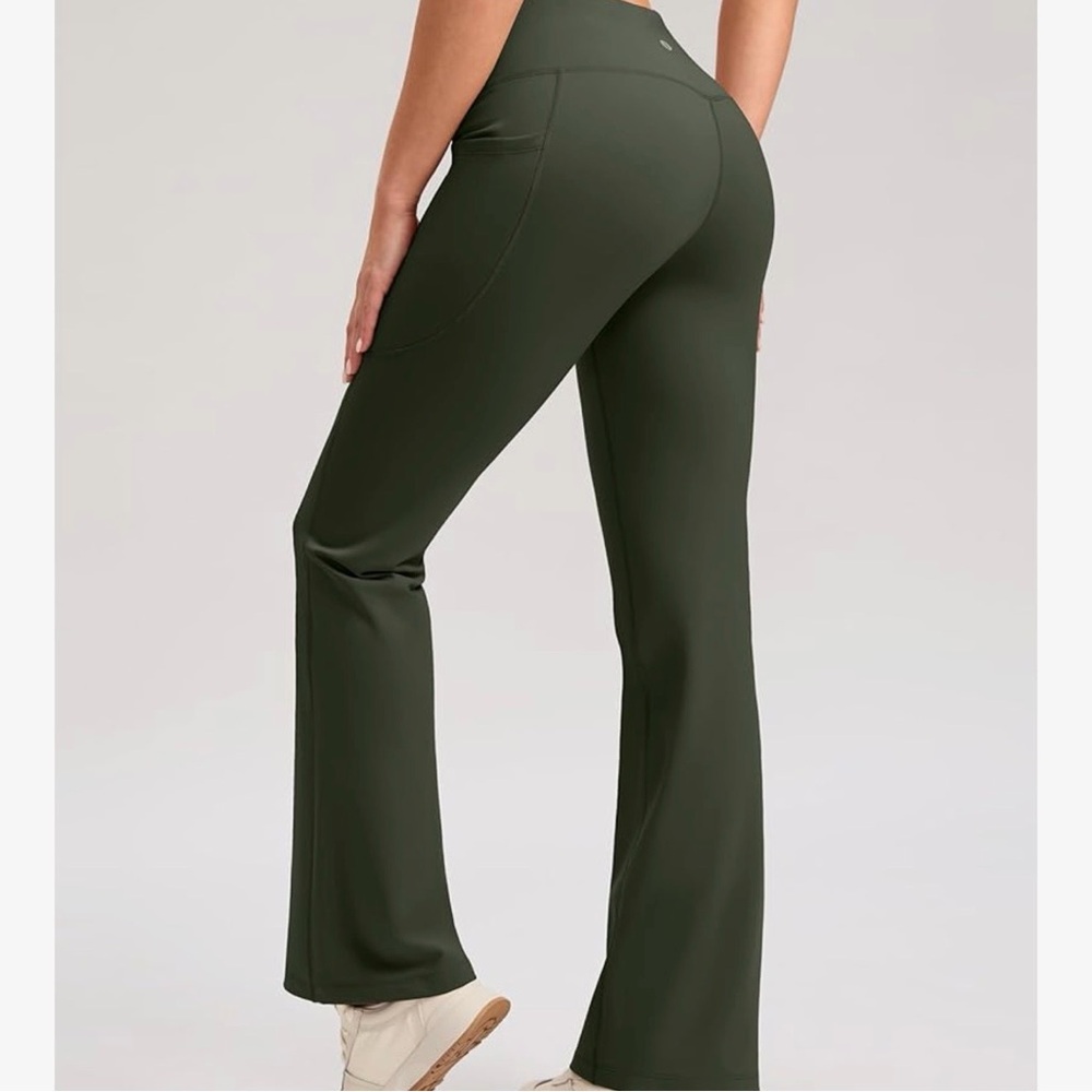 🧘🏻‍♀️SANTINY Fleece Lined Flare Leggings – Women’s XL - Picture 2 of 8